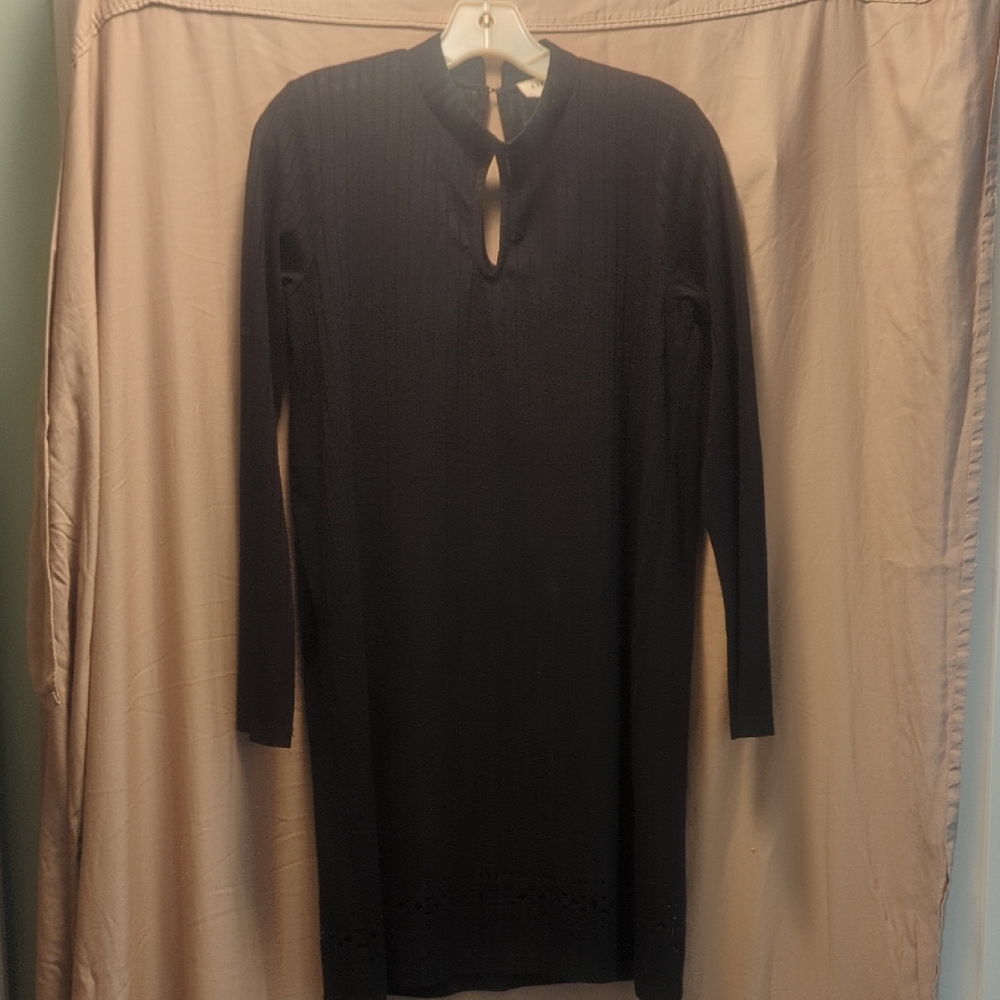 Everly Black Long Sleeve Sheath Dress